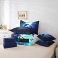 thumbnail image 6 of Homewish Jungle Dino 7 Pieces Full Size Bedding Sets,Neon Plants Full Size Bed in a Bag,Blue,Navy Blue Reversible, 6 of 8
