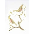 thumbnail image 2 of Nozeman  14x18 White Modern Wood Framed Museum Art Print Titled - Gold Foil Birds I with Hand Color, 2 of 4