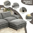 thumbnail image 6 of Howcool 107" Modular Cloud Couch, L-Shaped Sectional Sofa with Ottoman, Deep Seat Chenille Fabric 4-Seat Convertible Couch for Living Room, Easy Assembly, Dark Gray(Thick Sponge), 6 of 9