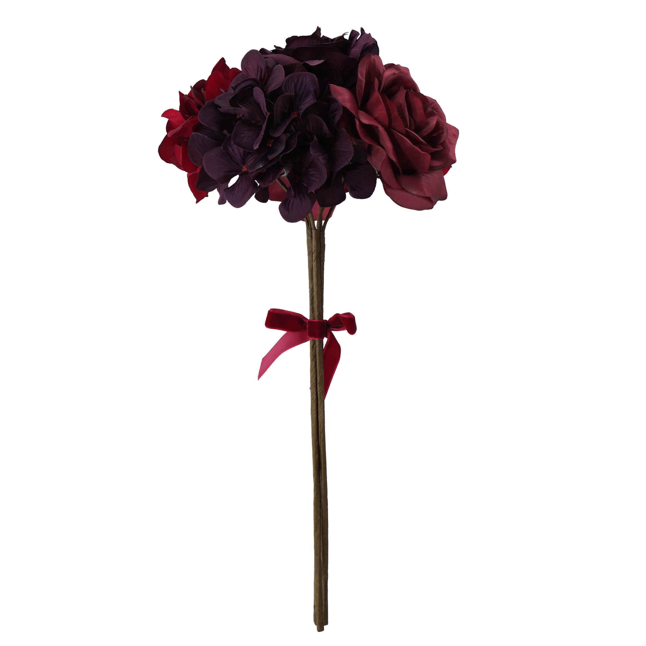 Red Hydrangea and Rose Decorative Christmas Picks, 17", 6 Count, by Holiday Time