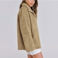 thumbnail image 6 of Xyxonk Women Winter Warm Fuzzy Fleece Sherpa Jacket Long Sleeve Zipper Thickened Coats 2025 Plus Size Jackets with Pocket Stand Collar Outwear,Khaki L, 6 of 6