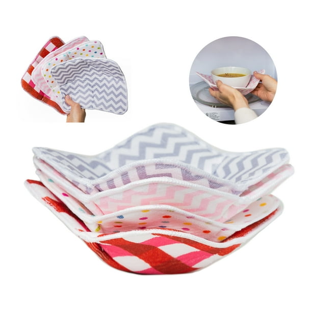 Microwave Bowl Huggers, MultiColor Set of 4 Microwave Bowl Holder