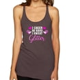thumbnail image 1 of Wild Bobby, Cheer So Hard I Sweat Glitter Cheerleading Gift Team Squad, Pop Culture, Women Tri-Blend Racerback Tank Top, Brown, Small, 1 of 4