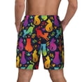 thumbnail image 4 of Uemuo Colorful Cats Pattern Mens Swim Trunks Quick Dry Board Shorts with Mesh Lining, Stretch Beach Shorts Quick Dry No-Chafing Board Shorts-Medium, 4 of 9