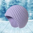 thumbnail image 2 of XIAOCHA Women’S Rib‑Knit Ear‑Cover Beanie Solid Hats Fall‑Winter Outdoor Toque,Light Purple, 2 of 4