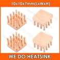 thumbnail image 1 of 10x10x10mm Without or With Thermal Pad Small Square Pin Fins Copper Heatsink Cooler Radiator Without Pad 2pcs, 1 of 6