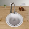 thumbnail image 3 of ALFI brand AB2020DI-W White 20" Drop-In Round Granite Composite Kitchen Prep Sink, 3 of 12
