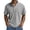 Gray, variant on Men's Summer Crinkle Texture Short Sleeve Henley Shirt Casual Stand Collar Button Down Curved Hem Top,Light Green,L