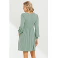 thumbnail image 3 of Solid Round Neck Maternity Skater Dress with Pockets, 3 of 3