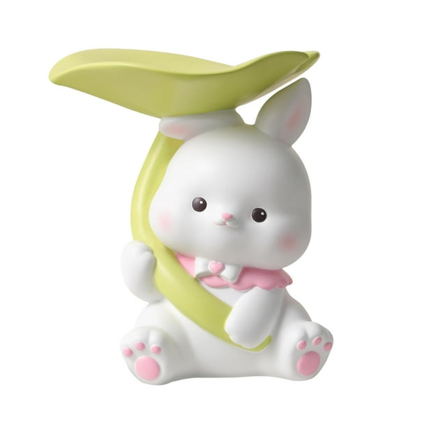 Animal Resin Statue Figurine Holder Decors Organizer Storage Box Sculptures Rabbit White 8x7x8in