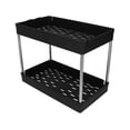 thumbnail image 2 of 2 Tier Widened Storage Cart with Grid Basket Floor Portable Organizer Shelf for Office Dormitory, 2 of 5