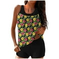 thumbnail image 2 of Qepwscx Womens Swimsuits Sets Floral Hawaii Print Two-Piece Tankinis Swimdress for Women High Waisted Bathing Suits Tropical Graphic StrapeTank Top with Shorts 2025 Swimwear, 2 of 6