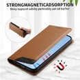 thumbnail image 2 of Funda Tipo Cartera de Cuero Sintético para Samsung Galaxy S22 Ultra Bloqueo RFID, con Ranuras para Tarjetas y Bolsillo para Efectivo, Cierre Magnético Fuerte Marrón, 2 of 6