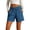 Navy, variant on hoksml Women's Drawstring Elastic Waist Denim Shorts, Casual High Waist Jean Shorts with Pockets, Solid Color Summer Loose Fit Shorts