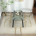 thumbnail image 2 of Yilicy Clear Dining Chairs Set of 6, Modern Kitchen Chairs with Acrylic Accent Side Chairs with Metal Legs, Ideal for Dining Room, Kitchen, Living Room (Golden Legs), 2 of 6
