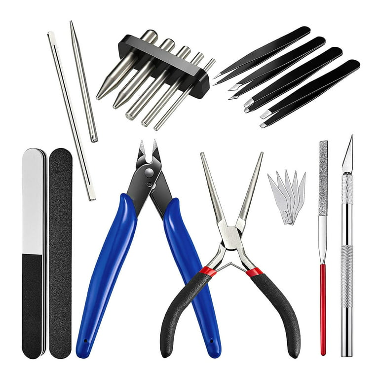 Set of 17 Metal Model Tools Kits, Shape Bending Pliers for Basic Model  Building, 3D Metal Jigsaw Puzzles Assembly, Electronics or Work 