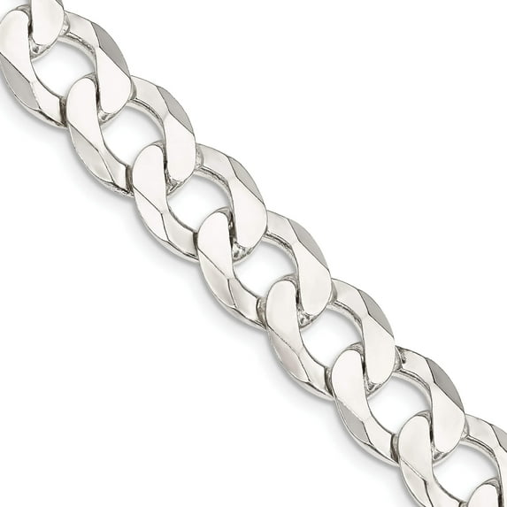 Sterling Silver 11.75mm Flat Curb Chain (22 X 11.75) Made In Italy qlb300-22