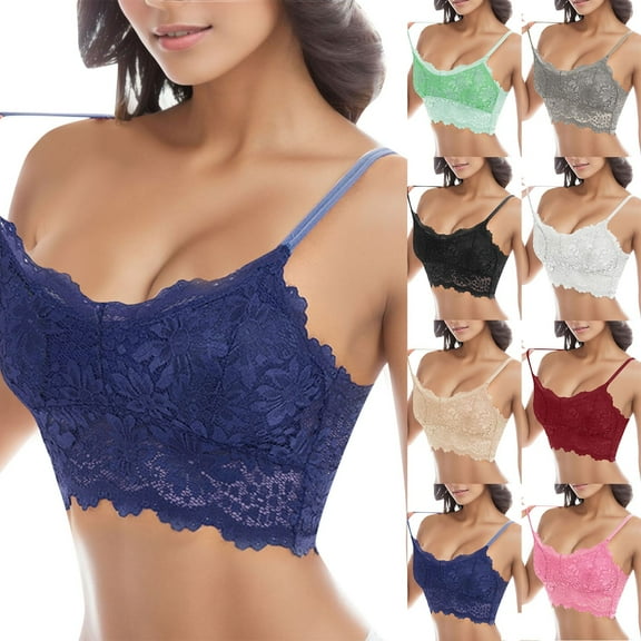 COMVALUE Women's Solid Criss Cross Lace Full Coverage Cami Bra Top Comfortable Supportive (Mint Green, L)