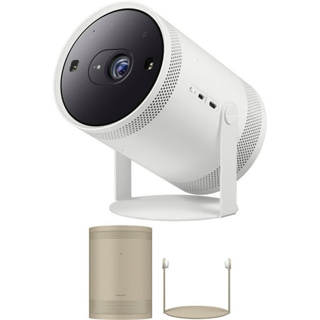 Samsung SP-LFF3CLAXXZA 30-100 Inch The Freestyle Gen2 Smart Projector with a Samsung VG-SCLB00YS The Freestyle Skin and Cradle - Coyote Beige (2023)