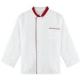 thumbnail image 3 of YONGHS Chef Jacket Breathable Coat Restaurant Kitchen Cooking Uniform for Women Men Red XL, 3 of 7