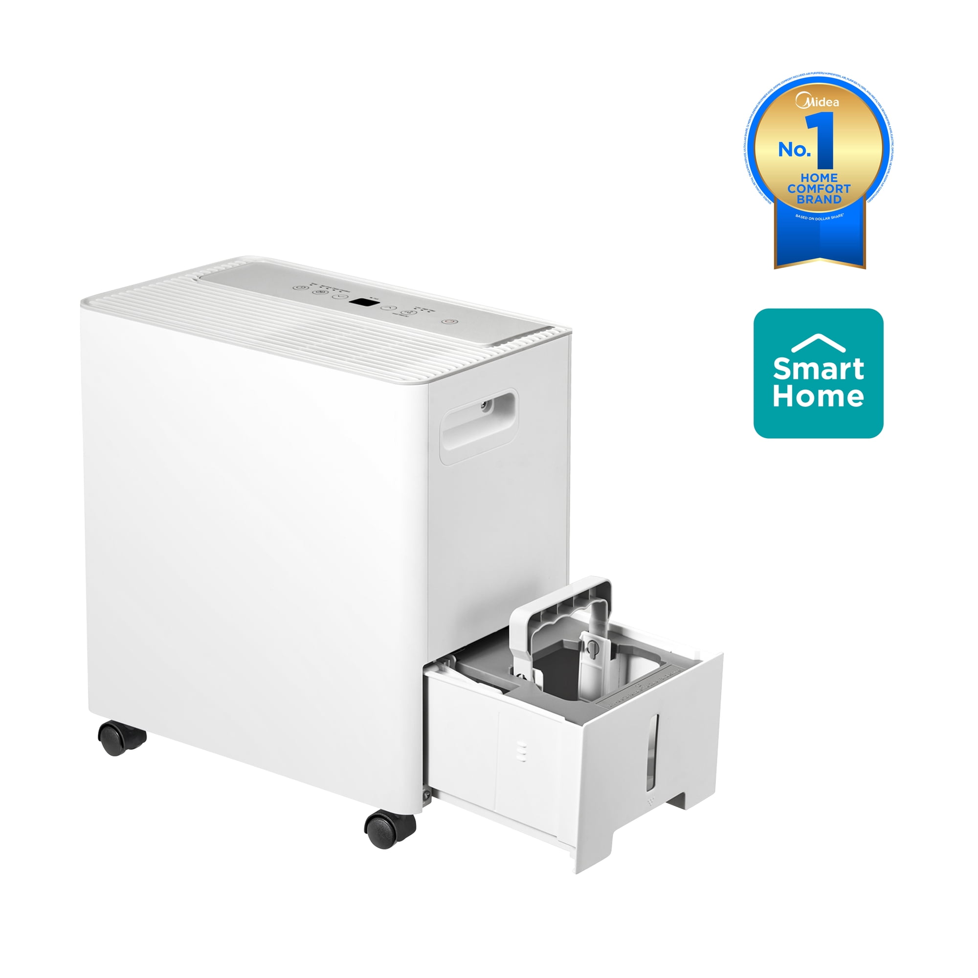 Midea 35 Pint Dehumidifer, Covers up to 3,500 Sq ft, Wi-Fi and Alexa, White