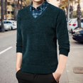 thumbnail image 2 of DHFJKG Mens 2 In 1 Plaid Lapel Sweaters Regular Fit Long Sleeve Winter Business Casual Dressy Top Sweaters Warm Comfort Jumper Tops, 2 of 9