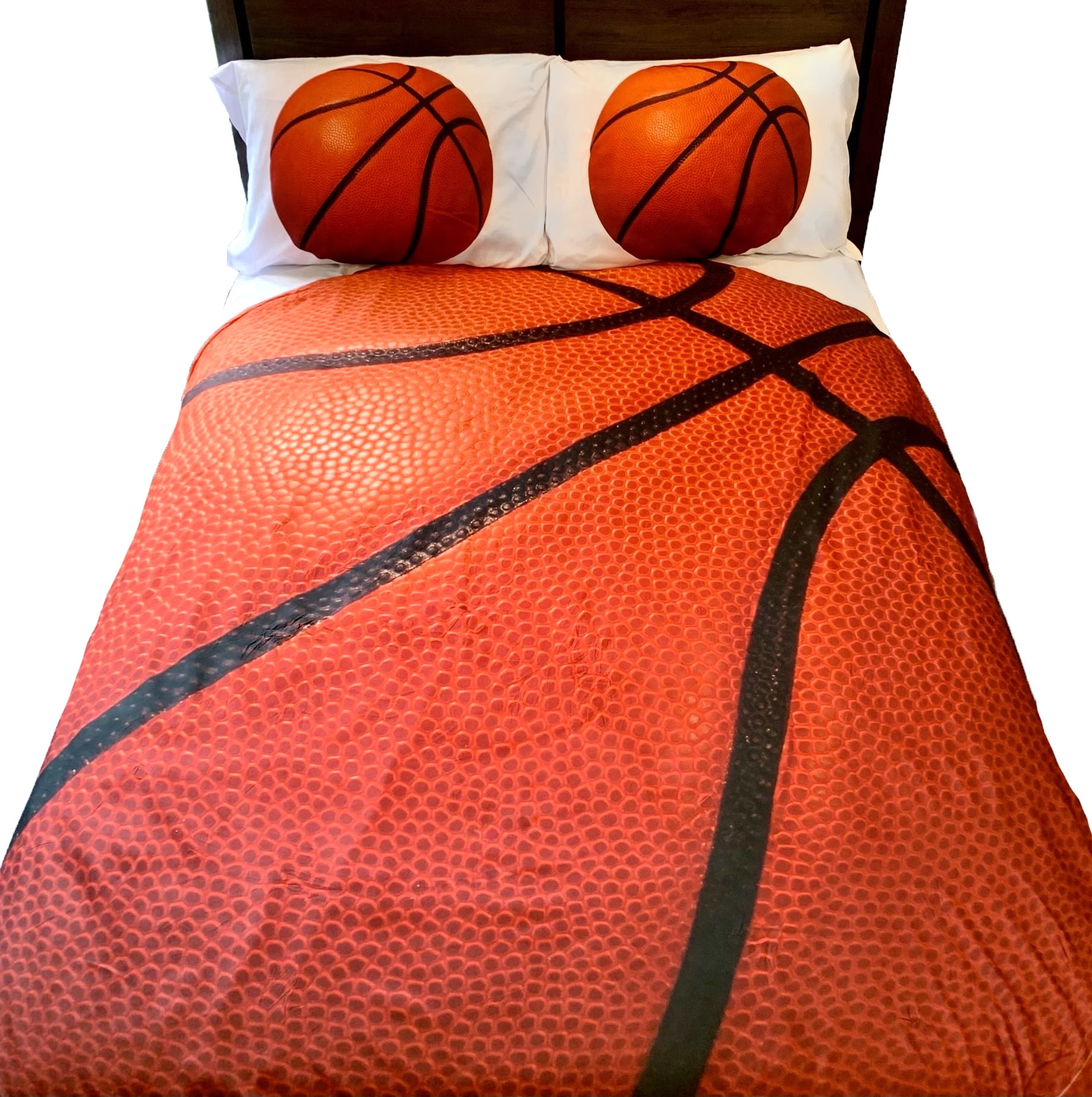 Galaxy Basketball, Full Meeting Story Basketball With Fire Print Duvet Cover Bedding Set For Kids