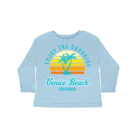 

Inktastic Summer Enjoy the Sunshine Venice Beach California in Blue Gift Toddler Boy or Toddler Girl Long Sleeve T-Shirt