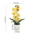 thumbnail image 3 of Gumesh Artificial Orchid Flowers,Potted Orchid Flowers with Plastic Vase for Table Centerpiece Home Decor Office Wedding Party Decoration(Yellow), 3 of 7