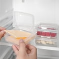 2 Pack Sliced Cheese Container for Fridge, Clear Plastic Butter Block