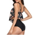 thumbnail image 4 of Women's Plus Size Floral Print Backless Tankinis Set S-3XL, 4 of 9