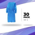 thumbnail image 2 of Blue Disposable Isolation Gown, Large. Pack of 30 PP + PE Disposable Gowns Medical. Unisex PPE Gowns. Personal Protective Surgical Gown with Neck & Waist Ties, Elastic Wrists, 2 of 6