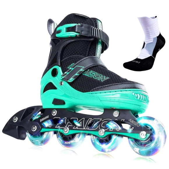 Patines en línea PAPAISON ajustables para niños y adultos con luces