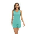 thumbnail image 2 of Xmarks Womens Summer Small V Neck Sleeveless Tank Top Short Pajama Set S-2XL, 2 of 7