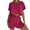 Hot Pink, variant on Tnhcen Women's 2 Piece Sets Casual Summer Pajamas Outfits Short Sleeves Shorts Lounge Set Homewear S-2XL