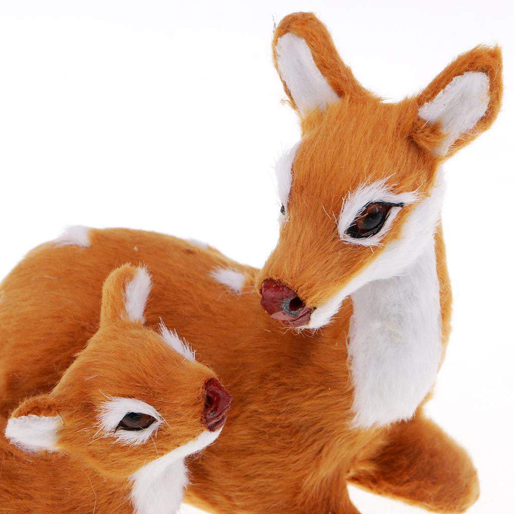 Mini Simulation Reindeer Plush Ornament Kids Toy Deer Christmas Tree Decor B 