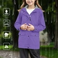 thumbnail image 4 of REDARER Girls Rain Jacket, Hooded Lightweight Windbreaker for Kids, Windproof Softshell Anorak for Autumn Hiking Cycling Walking,Size:7-8 Years, 4 of 8
