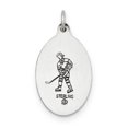 thumbnail image 2 of 925 Sterling Silver Vintage Saint Christopher Hockey Goalie Stick Puck Glove Medal Necklace Charm Pendant Sport Religious Patron St, 2 of 7