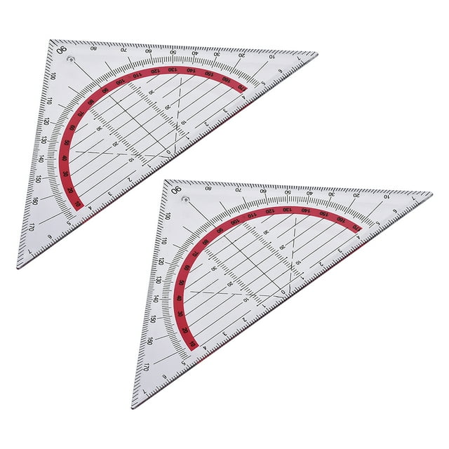 Unique Bargains Ensemble de Règles Triangle Carré 90mm 45 Degrés Papeterie Math Géométrie