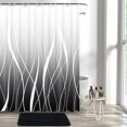thumbnail image 3 of FRAMICS 15-Piece Ombre Black Shower Curtain Sets with Rugs, Waterproof Fabric Striped Gradient Bathroom Sets, 72" x 72", 3 of 10