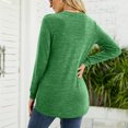 thumbnail image 4 of Blusa informal de cuello redondo, blusa de cuello redondo de manga larga, blusa con cuello redondo y ribete de encaje, blusa de manga larga, características de vanguardia, 4 of 6