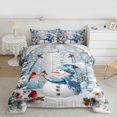 thumbnail image 2 of Homewish Cartoon Snowman Full Size Comforter Sets 3-Piece for Preppy Child Kids,Happy Xmas Cardinal Bird Bedding Comforter Set,Merry Christmas Lightweight Bedding Sets,Super Cozy Room Decor, 2 of 8