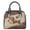 Brown and Beige-Dachshund Paw Print, variant on Women's 3D Wolf Print Handbag and Purse, Top Handle Satchel with Detachable Strap Waterproof Leather Crossbody Bag, Hobo Handbags for Shopping, Walking, Brown