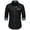 Black, variant on WREESH Men's Elegant Dress Button Down Shirts Casual Long Sleeve with Patchwork Design, Turn-Down Collar, and Solid Color for a Versatile Wardrobe Essential Navy