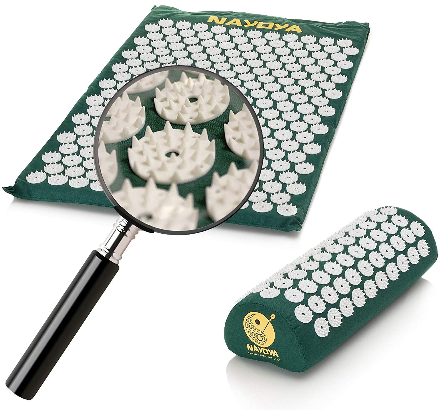 Nayoya Acupressure Mat and Pillow Set, 6,210 Points, Back and Neck Pain Relief Yoga Mats