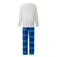 thumbnail image 4 of Pijamas navideños familiares a juego, camiseta con estampado de árbol y letras y pantalones a cuadros. Ropa de dormir para estar en casa., 4 of 10