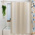 thumbnail image 3 of Beige Striped Waterproof Shower Curtain,48"x72" Washable Polyester Fabric Shower Curtains for Bathroom,Farmhouse Luxurious White Stripes Modern Abstract Art Decorative Bathtub Curtain Sets with Hooks, 3 of 9