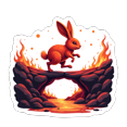 thumbnail image 5 of Cartoon Rabbit Fire Theme Stickers, Waterproof Rabbit Fire Theme Sticker for Water Bottle Laptop Phone Cases Planner Skateboard Luggage Helmet Party Favor Decor, Ideal for Adults Teens Teacher Rewards, 5 of 8