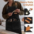 thumbnail image 5 of Delantal de Chef para Hombre, Delantal de Lona de AlgodóN Resistente con Espalda Cruzada con Correas Ajustables y Bolsillos, Color Negro, 5 of 5