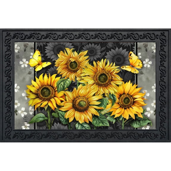 Briarwood Lane Summer Doormat 30x18 Indoor Outdoor Elegant Sunflowers For Summer Doormat